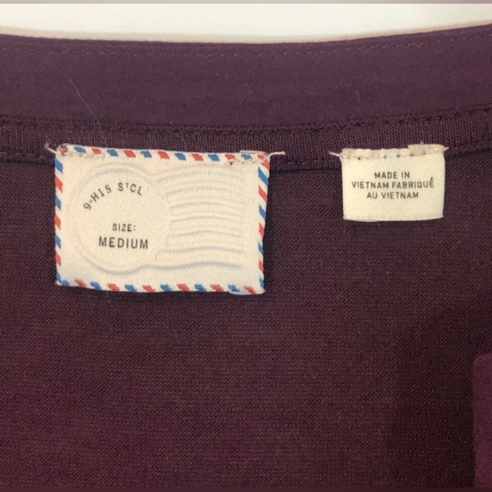 Anthropologie Postmark Maroon Split Neck Tunic To… - image 5
